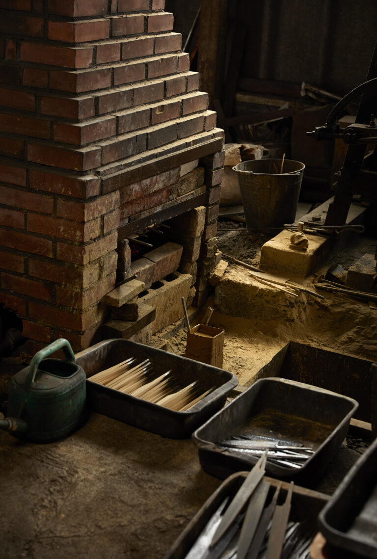 © Yuki Sugiura, Japanese Knife Forges - A charcoal oven at a traditional knife forge in Echizen